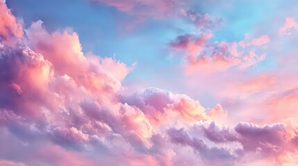 Vibrant Pastel Sky with Pink and Blue Hues Reflecting Sunlight and Cloud Formations