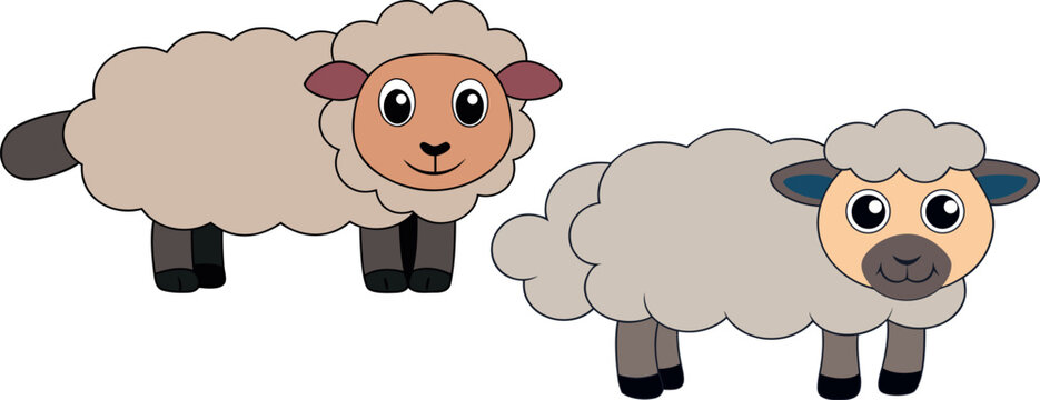 cute sheep cartoon, farm animal vector, adorable lamb illustration, wooly animal clipart, countryside sheep design, baby sheep svg, funny farm artwork, fluffy animal drawing, domestic animal art, frie