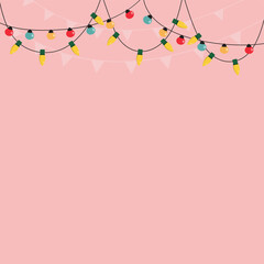 Christmas Lights Background Vector Design.