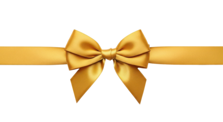 Elegant Gold Ribbon Bow Decoration on Black Background for Gifts