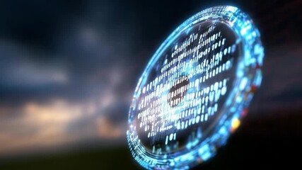 Futuristic Digital Interface: A luminescent digital interface hovers in the air, its intricate design suggesting advanced technology and complex data processing. - Powered by Adobe