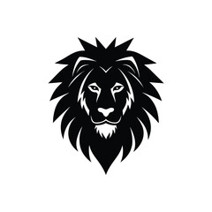 Regal Lion Head Mascot Logo Black and White