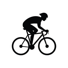 Fototapeta premium Professional Cyclist Silhouette Road Biking Athlete Vector Illustration