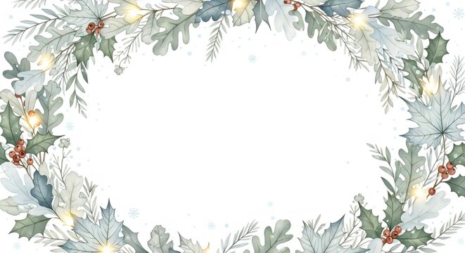 Minimal watercolor leaves forming a delicate nature border with neutral tones, perfect for invitation designs, modern branding, and elegant stationery layouts.