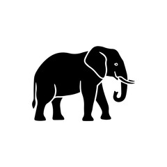 Black elephant silhouette elegant depiction of the majestic African mammal