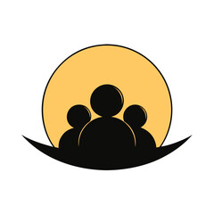 family silhouette vector
