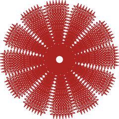 Black Ornamental Circular Frame with Floral Motifs Vector