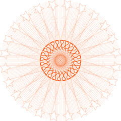 Abstract Orange Gold Petal Spiral Sunburst Vector