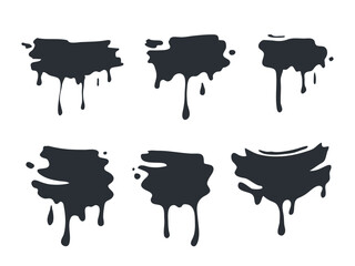 Hand drawn dripping pain or ink, graffiti dripping silhouette, blood