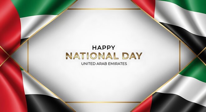 Celebrate United Arab Emirates National Day with Elegant Flag Frame and Golden Accents