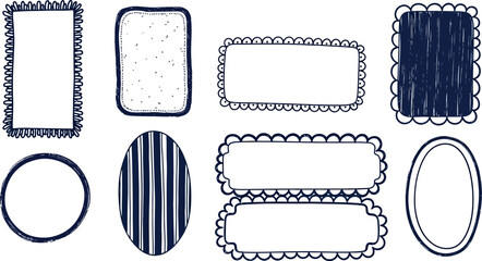 Various decorative hand drawn borders and frames collection kit