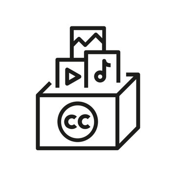 Creative commons content box with media icons