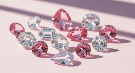 ピンクとアイスブルーの宝石　フェミニンで上品なジュエリービジュアル
