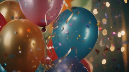 Festive Celebration Colorful Balloons and Confetti Creating a Joyful Atmosphere for Special Occasions