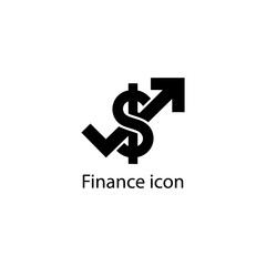 Fototapeta premium Finance Growth and Decline Icon with Dollar and Arrows, Minimal Money Trend Glyph for Investment, Trading Dashboard Design Projects