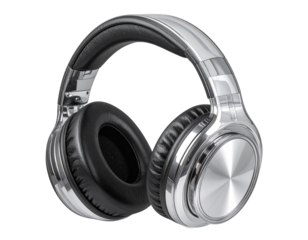 Transparent Over-Ear Headphones with Glossy Finish on Transparent Background_By Rafiq