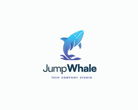 colorful unique whale logo template