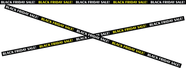 Black Friday sale tape black and yellow stripes vector illustration for advertising and promotion