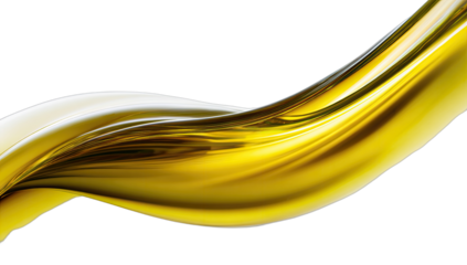 A flowing wave of golden liquid shimmers with highlights against a dark background