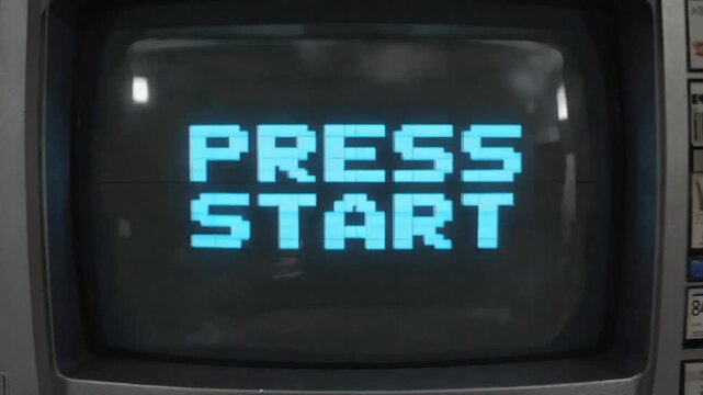 Press start message on a screen.