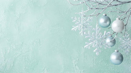 Elegant Christmas Ornaments and Snowflakes for your Holiday Cards and Greetings