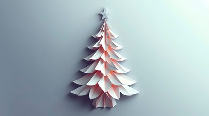Intricate Origami Christmas Tree With Smooth Gradient Transitions and Geometric Precision