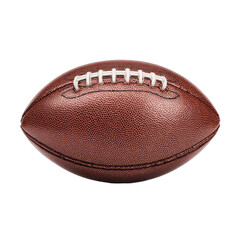 Brown textured oval sports ball with white lace accents against a black background