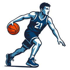 Basketball player vector illustration.