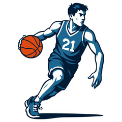 Basketball player vector illustration.