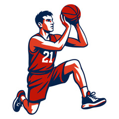 Basketball player vector illustration.