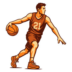Basketball player vector illustration.
