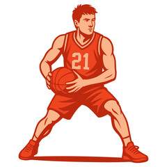 Basketball player vector illustration.