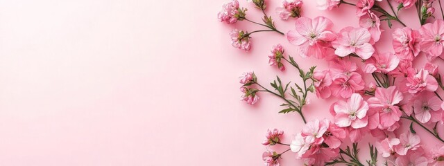 Pink Flowers On A Pink Background