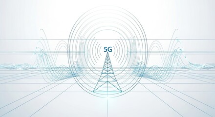 Experience the power of 5G network communication with this modern abstract design symbolizing fast connectivity and advanced technology solutions for your business
