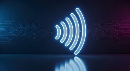 Dynamic digital network signal with glowing neon light effects for advanced technology projects, showing connectivity and modern communication solutions