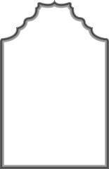 Black decorative arch frame vertical border with vintage contour lines. 47