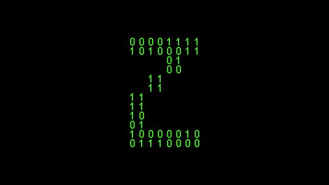 Single Z alphabet letter on binary code background with matrix effect