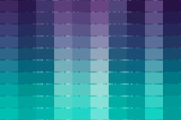A mosaic of purple, blue, and teal squares creates a cool gradient effect, transitioning smoothly between the colors and shades
