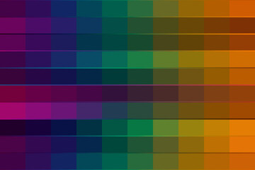 A vibrant spectrum of colors arranged in horizontal bands, creating a visually appealing and dynamic mosaic of hues and shades in a gradient pattern