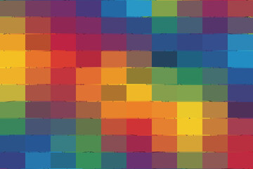 A vibrant mosaic of colorful squares, creating a captivating and visually stimulating pattern with a harmonious blend of hues and shades