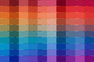 A vibrant pixelated gradient showcasing a spectrum of warm and cool colors, creating a visually dynamic and modern abstract background design