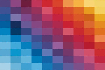 A vibrant spectrum of colors arranged in a grid pattern, showcasing a gradient from blue to red to yellow, creating a visually appealing design