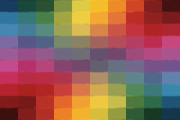 A vibrant spectrum of colors arranged in a mosaic pattern, creating a visually captivating and harmonious blend of hues and tones