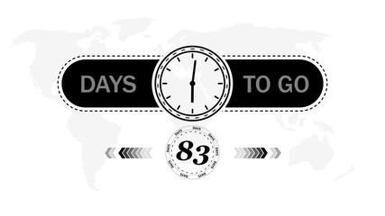 83 Days to go countdown timer icon.Minimal countdown timer animation days to go.Count time display with numbers sale, label button ,promotion clock sign business concept. - Powered by Adobe
