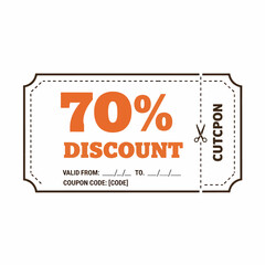 Discount ticket 70% off