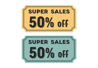 Retro ticket 50% vector