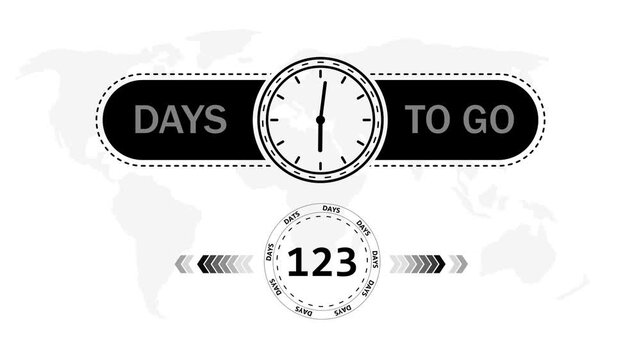 123 Days to go countdown timer icon.Minimal countdown timer animation days to go.Count time display with numbers sale, label button ,promotion clock sign business concept.