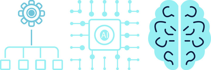Artificial intelligence and machine learning concept with brain and circuit board