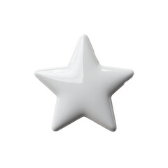 Obraz premium Shiny white 3d rendered star icon isolated on a clean white background