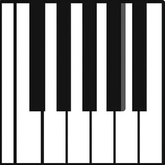 Naklejka premium Black and White Piano Keyboard Keys Detailed Close Up Musical Instrument Graphic Element for Creative Design and Education
